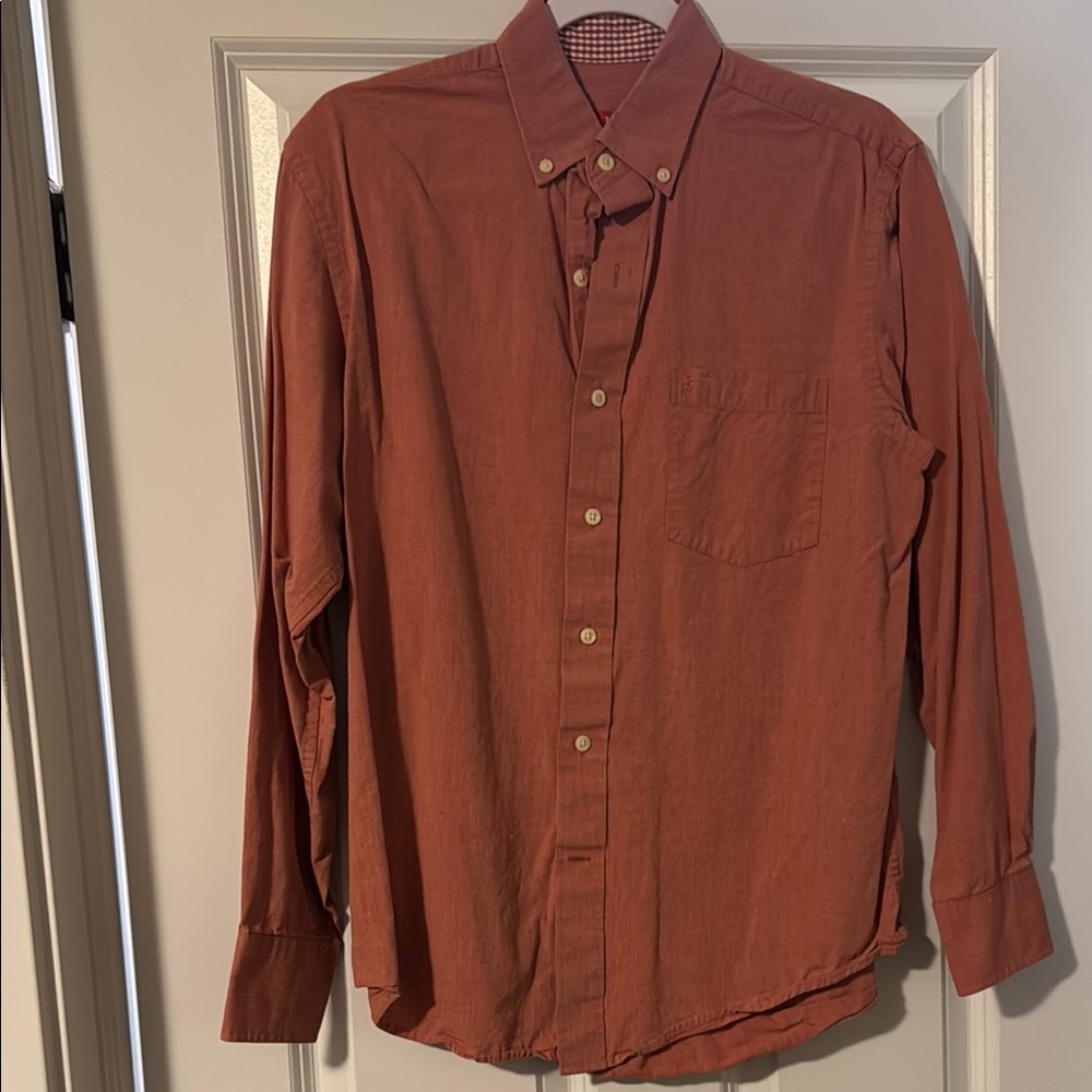 Izod Brown Casual Button Down Shirt with Relaxed Fit